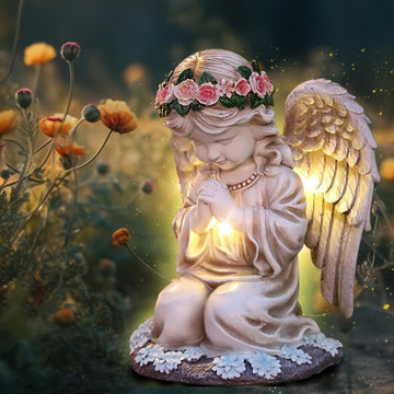 Solar Praying Angel Garden Statue Outdoor Decor