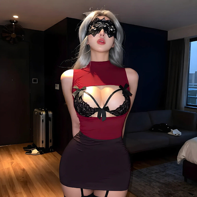 Office-Inspired Top and Skirt Lingerie Set