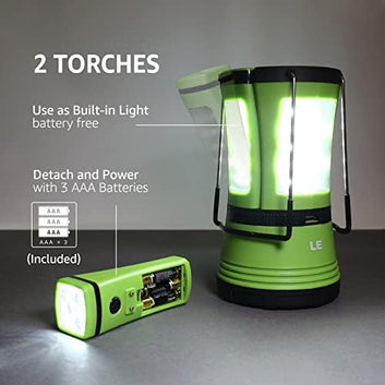 LED Camping Lantern Rechargeable with Detachable Flashlight 600LM