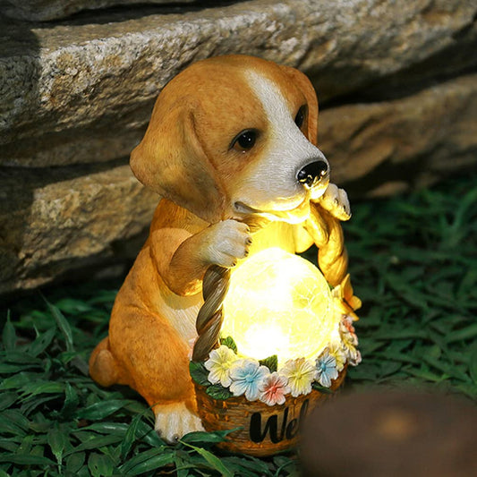 Luci solari per ornamenti per cani per patio, prato, cortile 