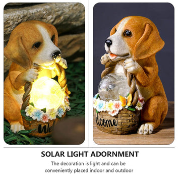 Luci solari per ornamenti per cani per patio, prato, cortile 
