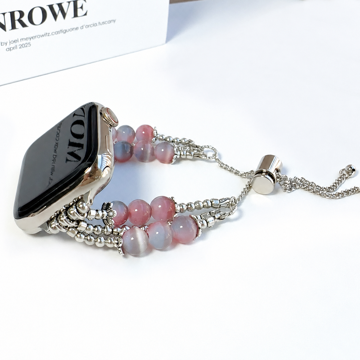 Adjustable Cat's Eye Beaded Apple Watch Band