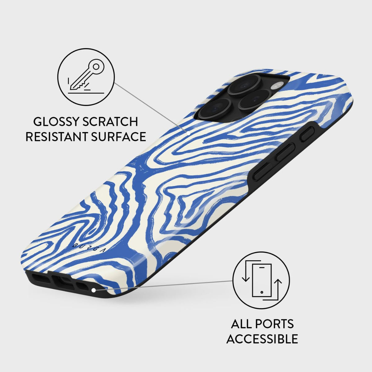 Blue Abstract Line MagSafe iPhone Case
