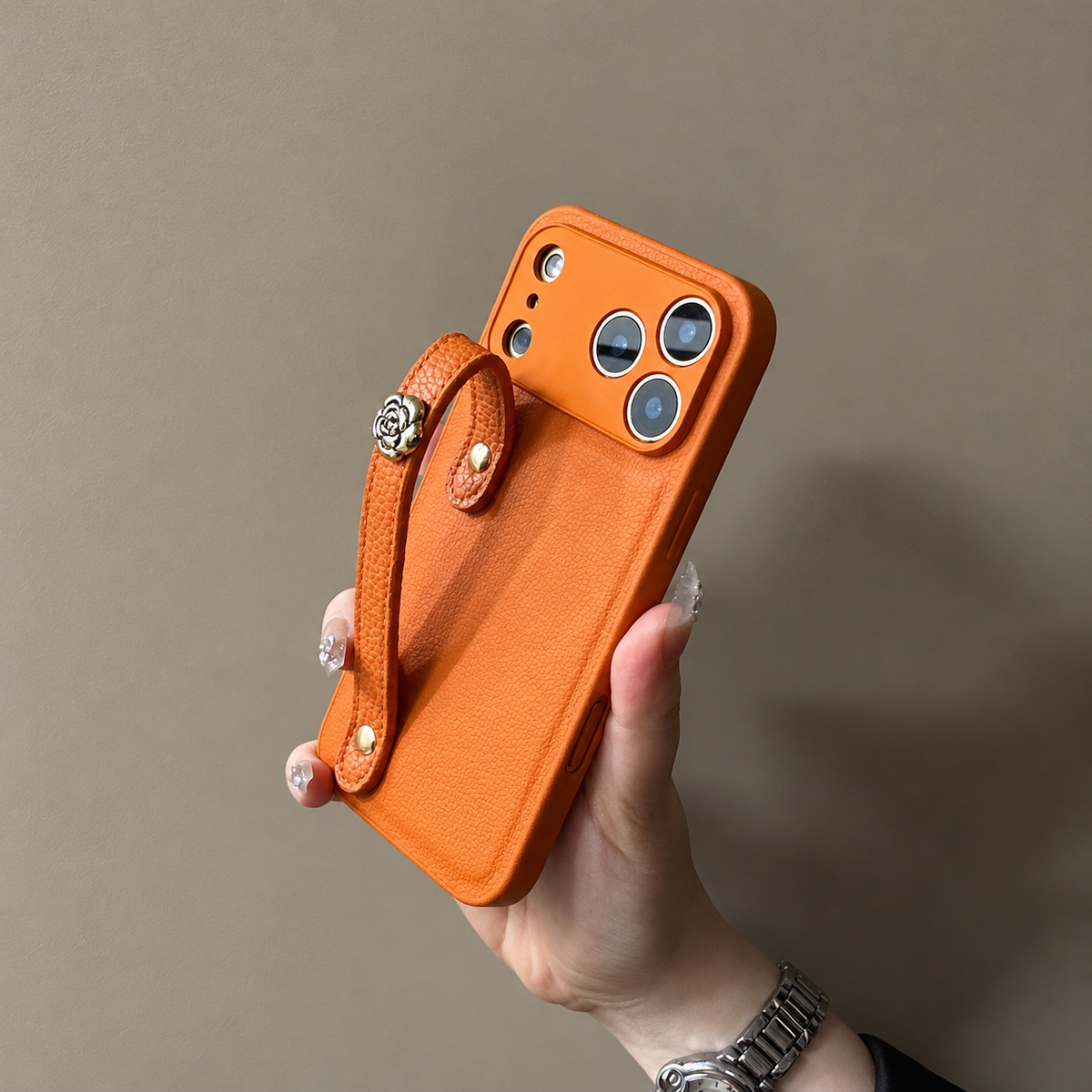 Camellia Wrist Strap iPhone Case