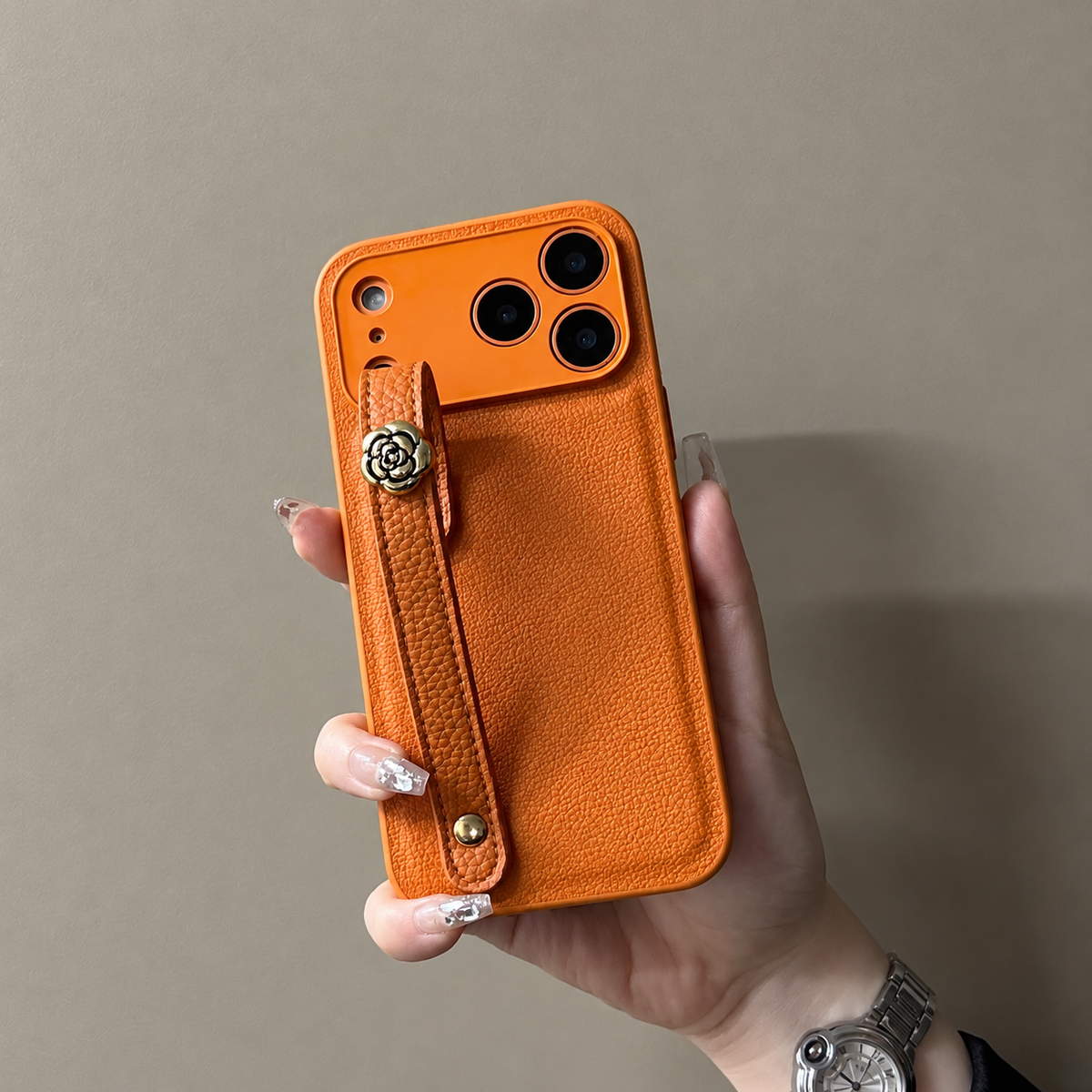 Camellia Wrist Strap iPhone Case