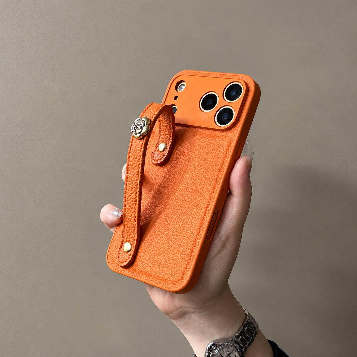 Camellia Wrist Strap iPhone Case