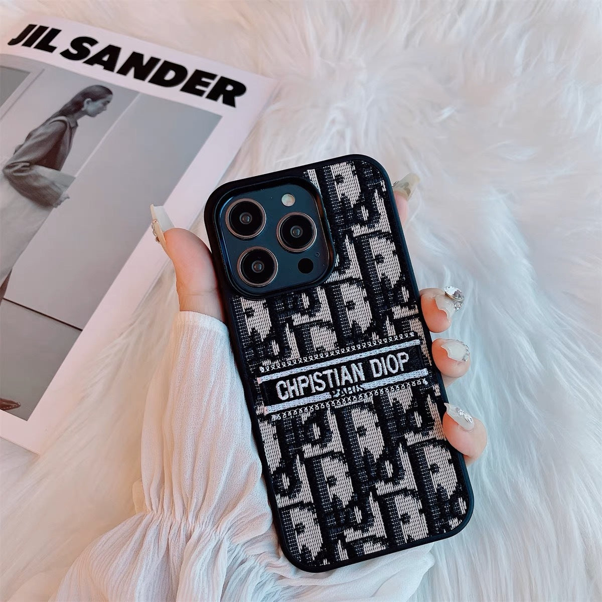 Classic Embroidered Fabric iPhone Case