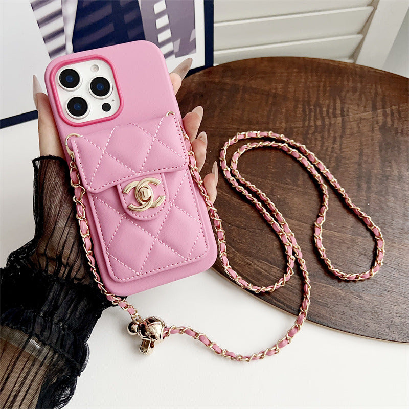 Crossbody Metal Buckle Leather iPhone Case