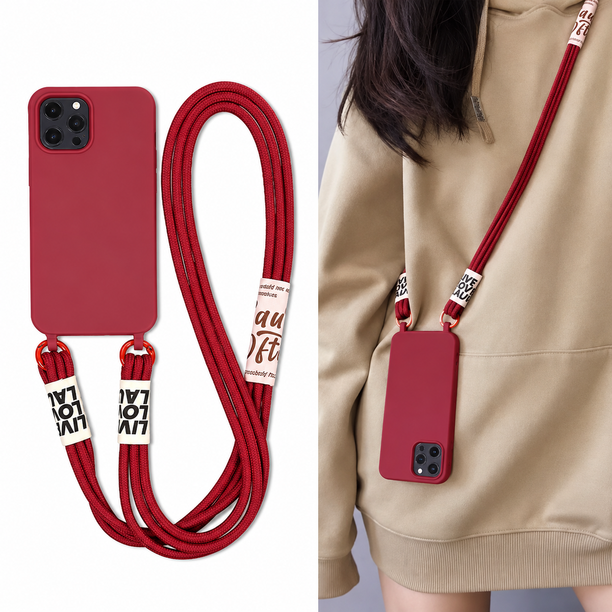 Crossbody iPhone Case with Adjustable Lanyard Strap
