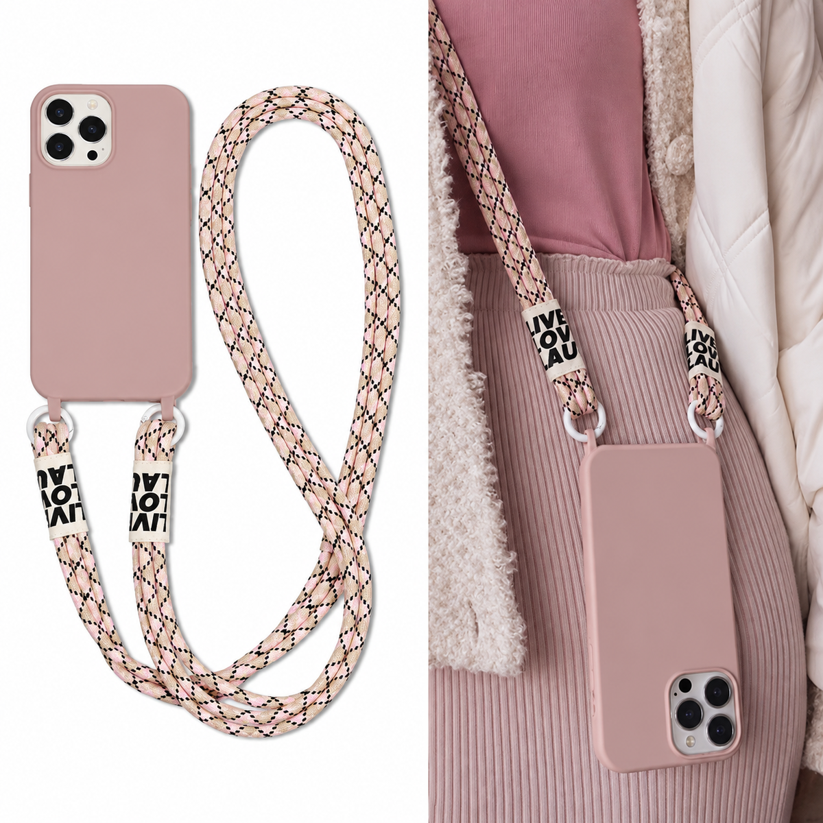 Crossbody iPhone Case with Adjustable Lanyard Strap