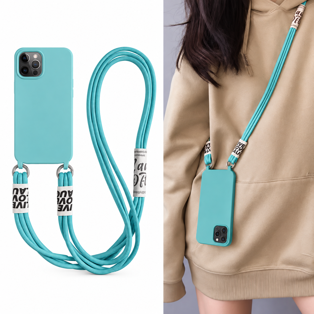 Crossbody iPhone Case with Adjustable Lanyard Strap