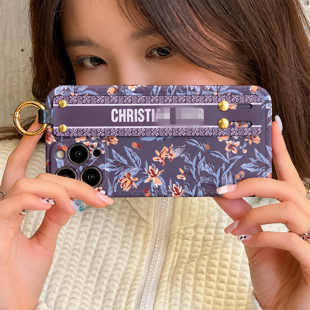 Ditsy Floral Wrist Strap iPhone Case