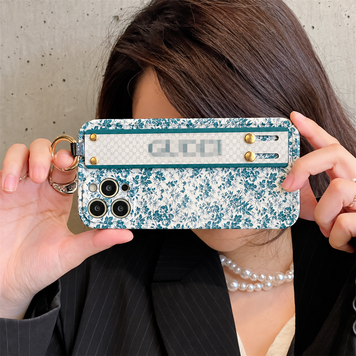 Ditsy Floral Wrist Strap iPhone Case