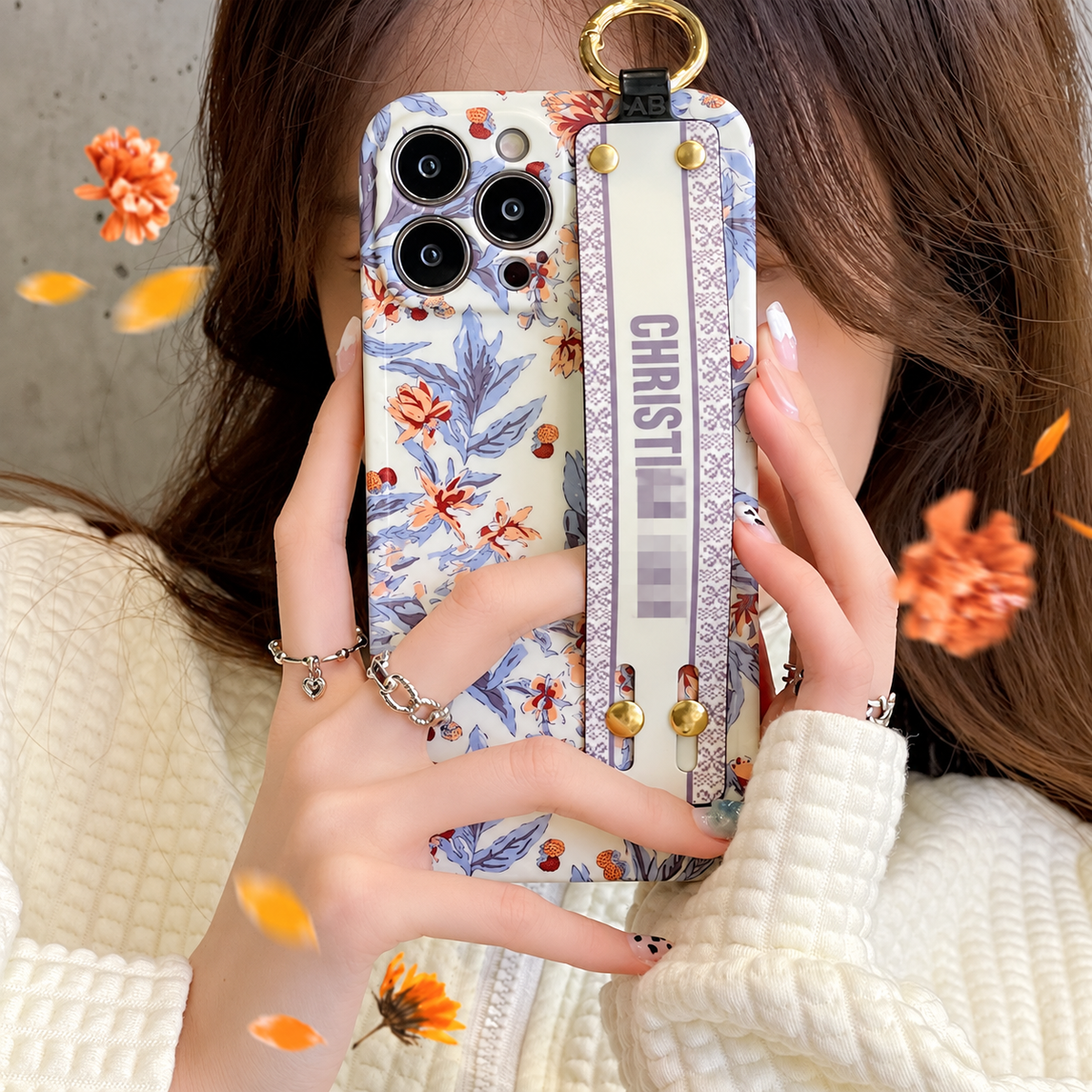 Ditsy Floral Wrist Strap iPhone Case