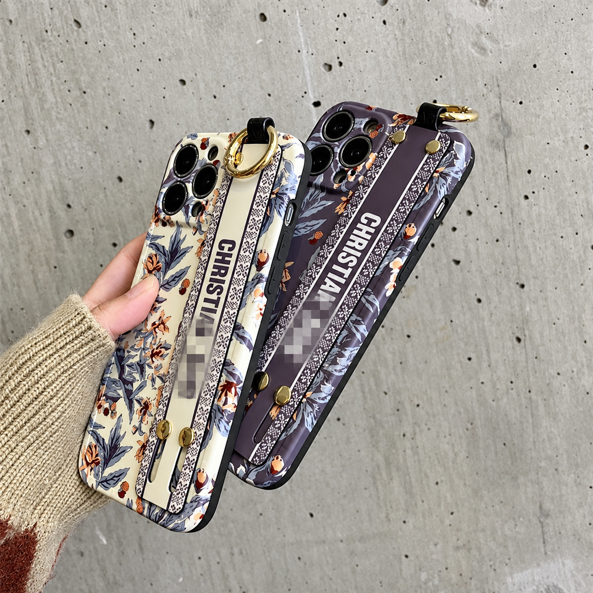 Ditsy Floral Wrist Strap iPhone Case