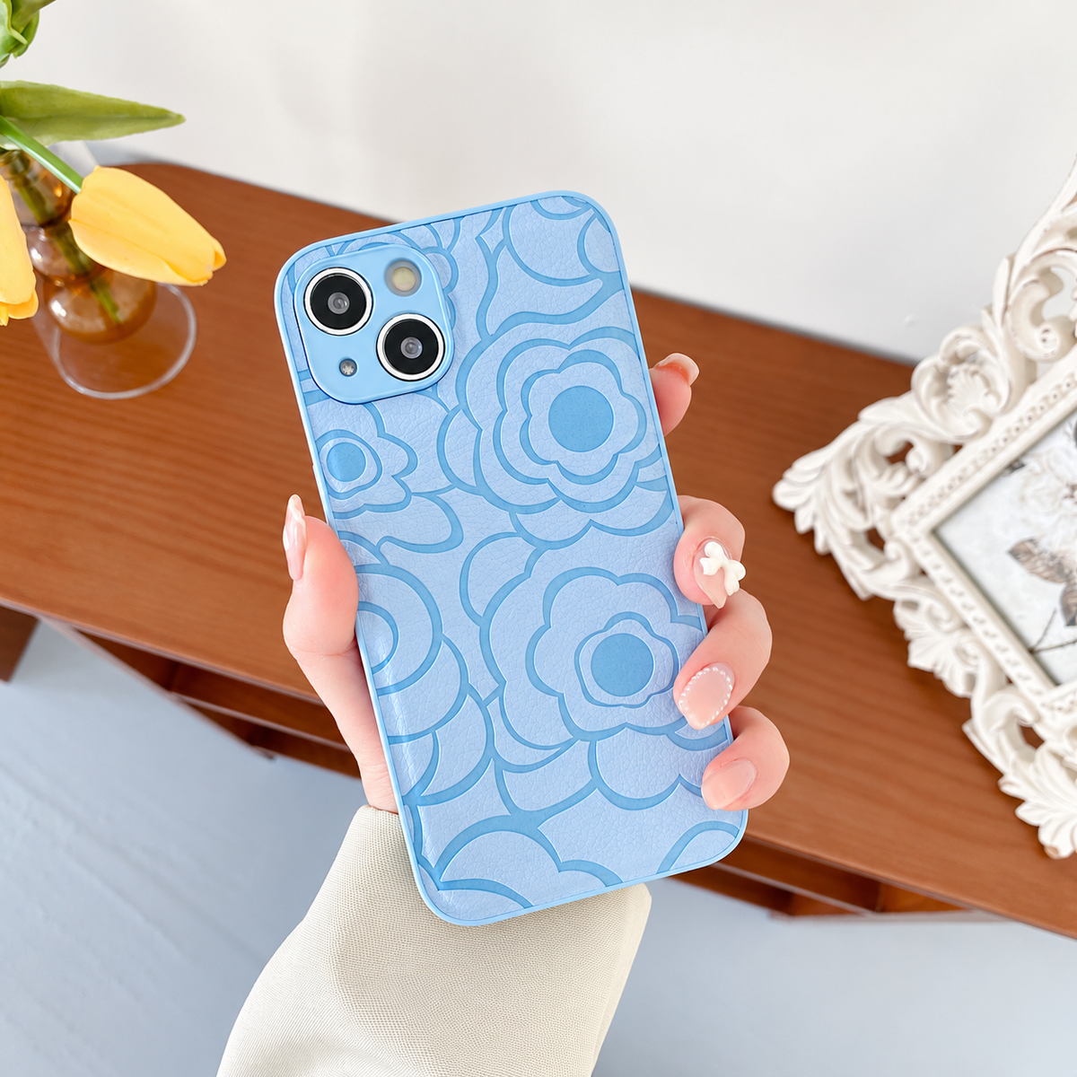 Embossed Camellia iPhone Case