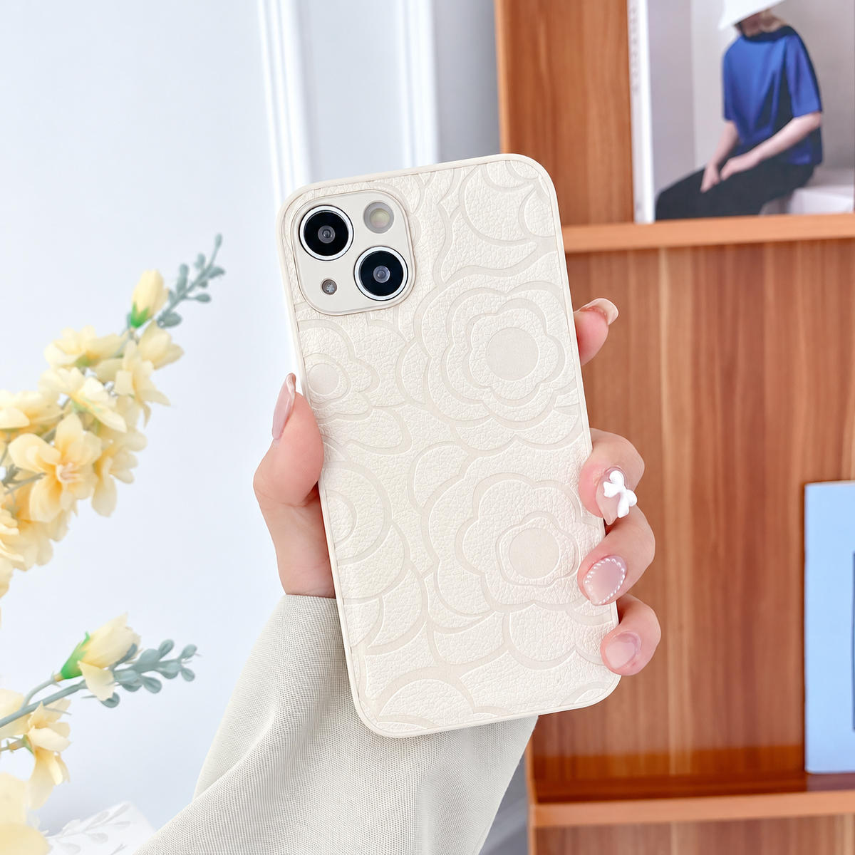 Embossed Camellia iPhone Case
