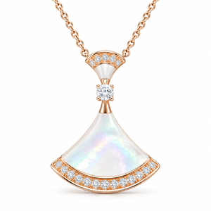 Fan 18K Gold Plated Pendant Necklace