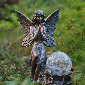 Classical Angel Fairy Solar Resin Statue Light