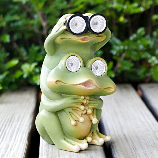 Double Frog Creative Solar Garden Lights Statues