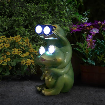 Double Frog Creative Solar Garden Lights Statues