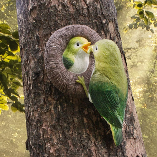 Feeding Birds Statue Tree Hanging Pendant