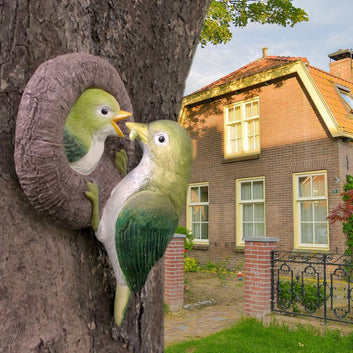 Feeding Birds Statue Tree Hanging Pendant