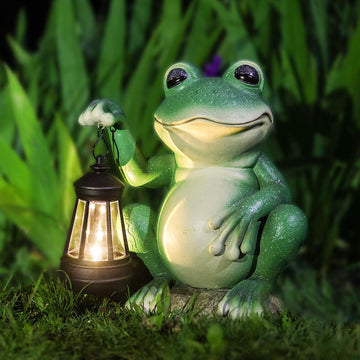 Solar Good Luck Handheld Frog Light with LED Lantern