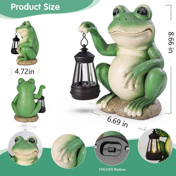 Solar Good Luck Handheld Frog Light with LED Lantern