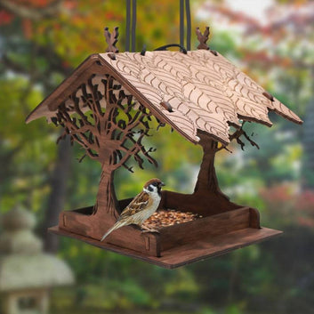 Wooden Gazebo Bird Feeder Vintage