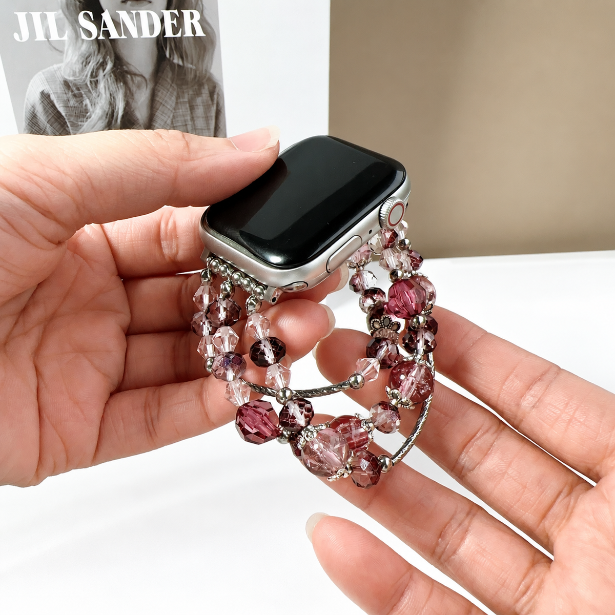 Glazed Bead Elastic Apple Watch Band
