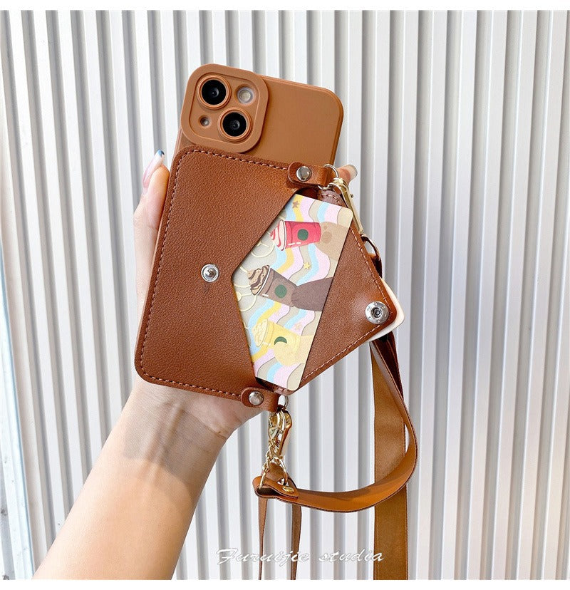 Heart Pocket Crossbody iPhone Case with Wrist & Shoulder Strap