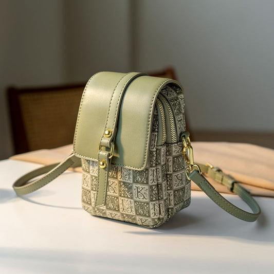 Mint Green Printed Crossbody Bag 9828