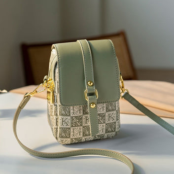 Mint Green Printed Crossbody Bag 9828