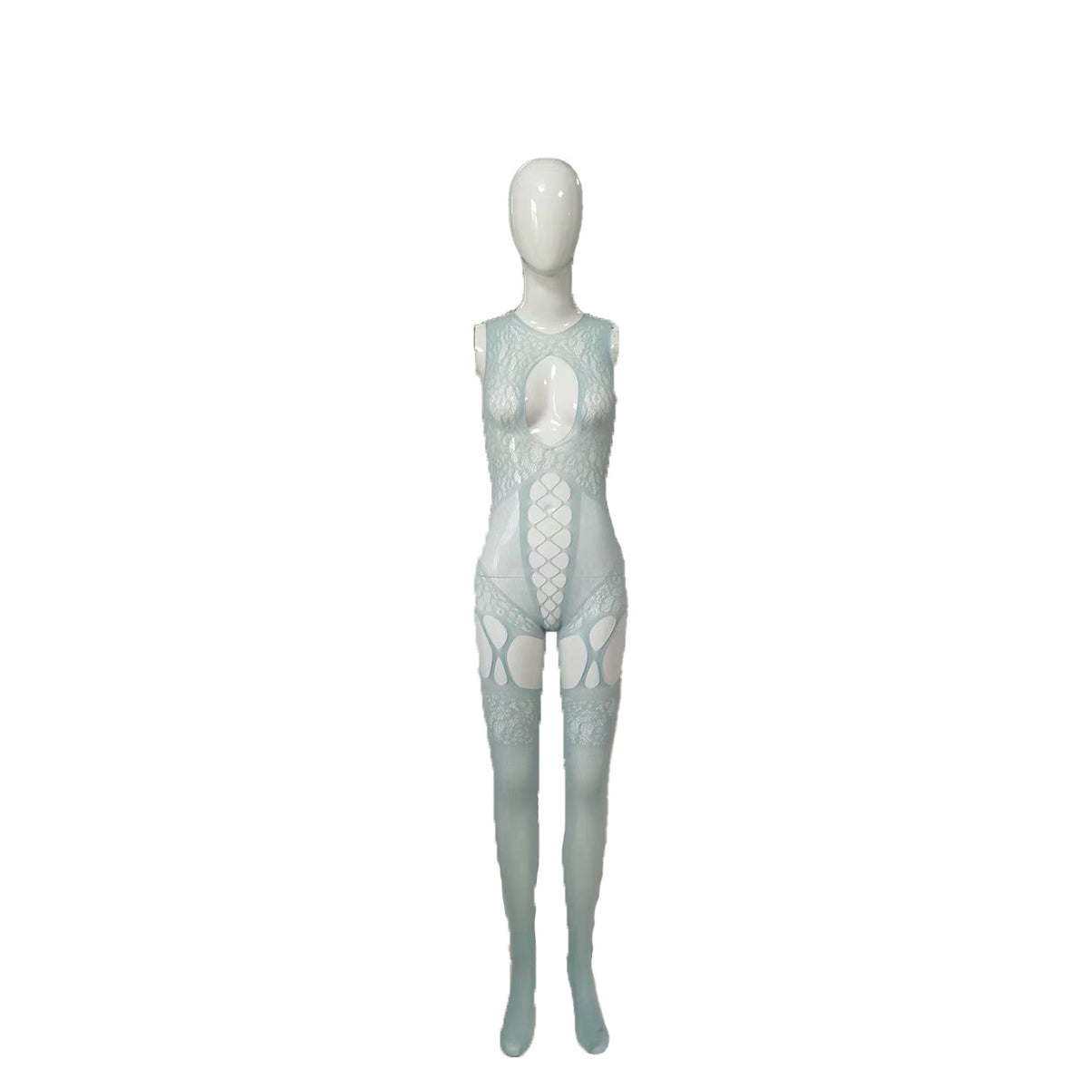 Cutout Open-Crotch Mesh Bodysuit