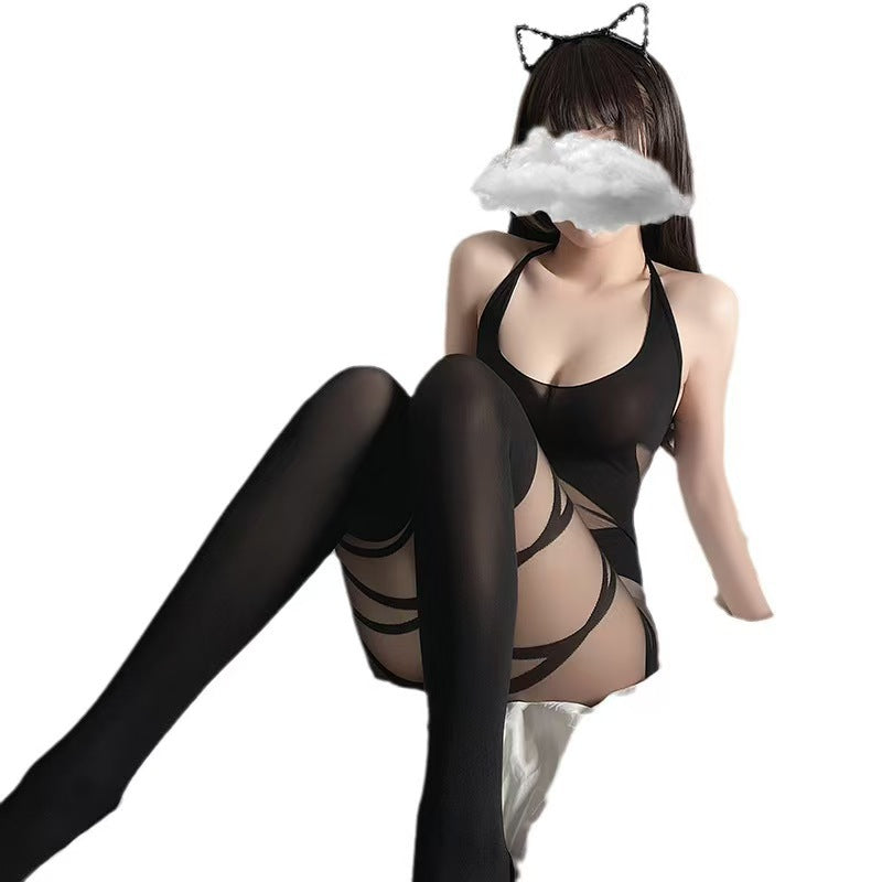 Cross-Strap Sheer Bodystocking
