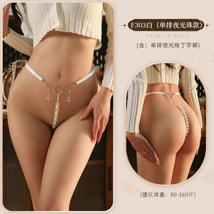 Luminous Bead-Detail Thong - 303