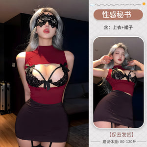 Office-Inspired Top and Skirt Lingerie Set