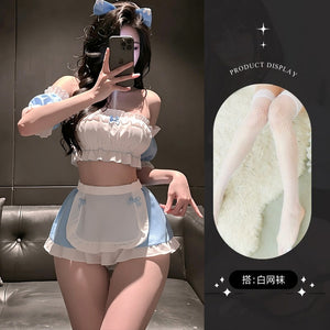 Maid Costume Set with Stocking Options - 8052