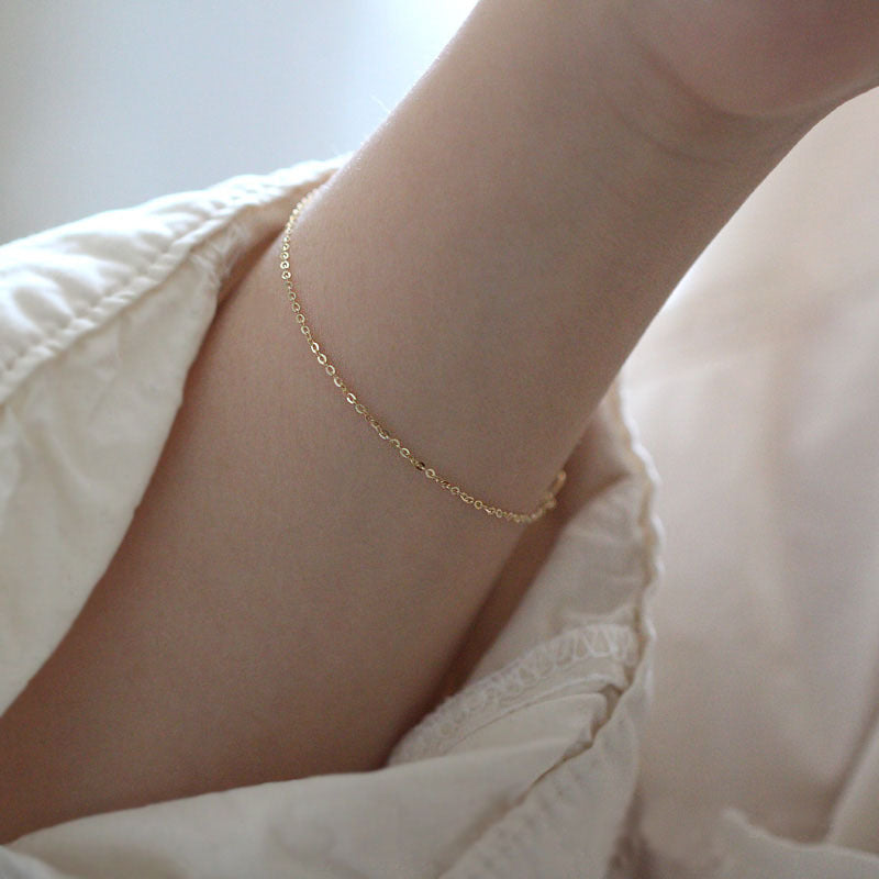 Sterling Silver Ultra Fine Chain Bracelet - view 2