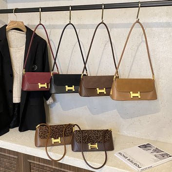 Premium Texture Poplar Forest Fashion Handbag Women'S Bag Personalized Leopard Print Shoulder Bag Retro Style Messenger Small Square Bag