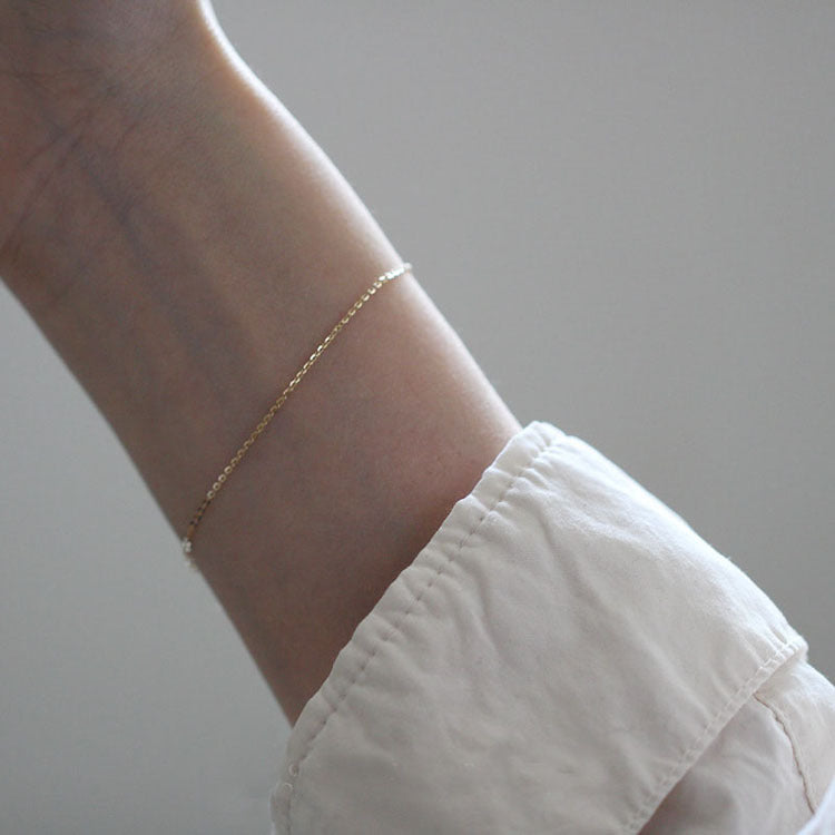Sterling Silver Ultra Fine Chain Bracelet - view 3
