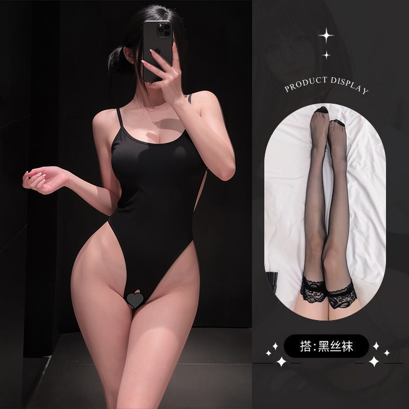 Strappy Bodysuit with Stocking Options - 5615
