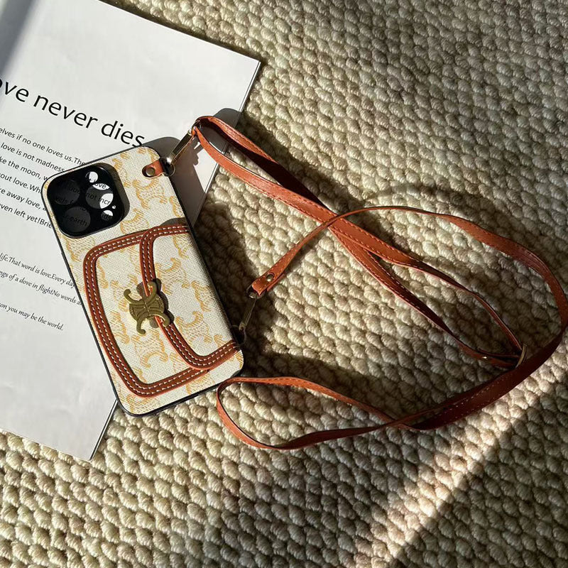 Patterned Phone Case with Scarf Handle or Crossbody Strap