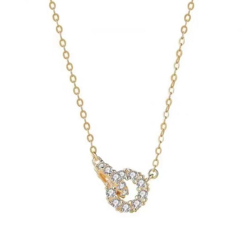 Sterling Silver Interlocking Circle Necklace - view 5