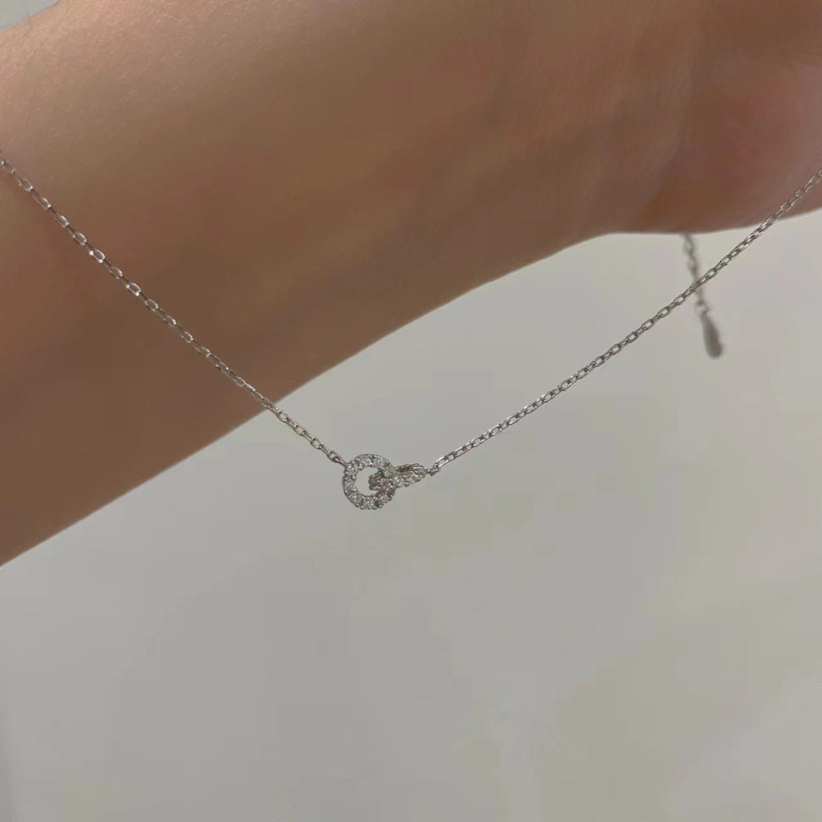 Sterling Silver Interlocking Circle Necklace - view 6