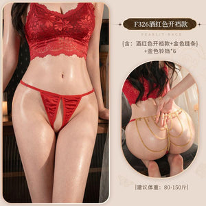 Chain and Bell Detail Thong - F326