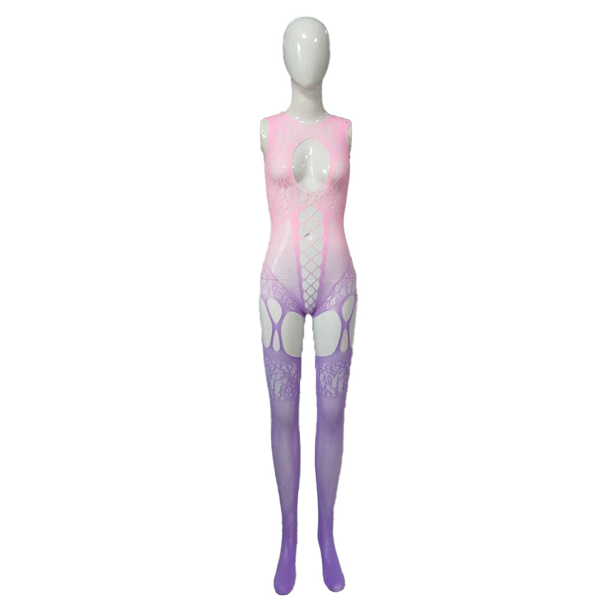 Cutout Open-Crotch Mesh Bodysuit