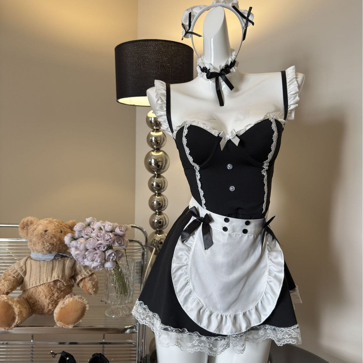 Lace Underwire Maid Costume Set