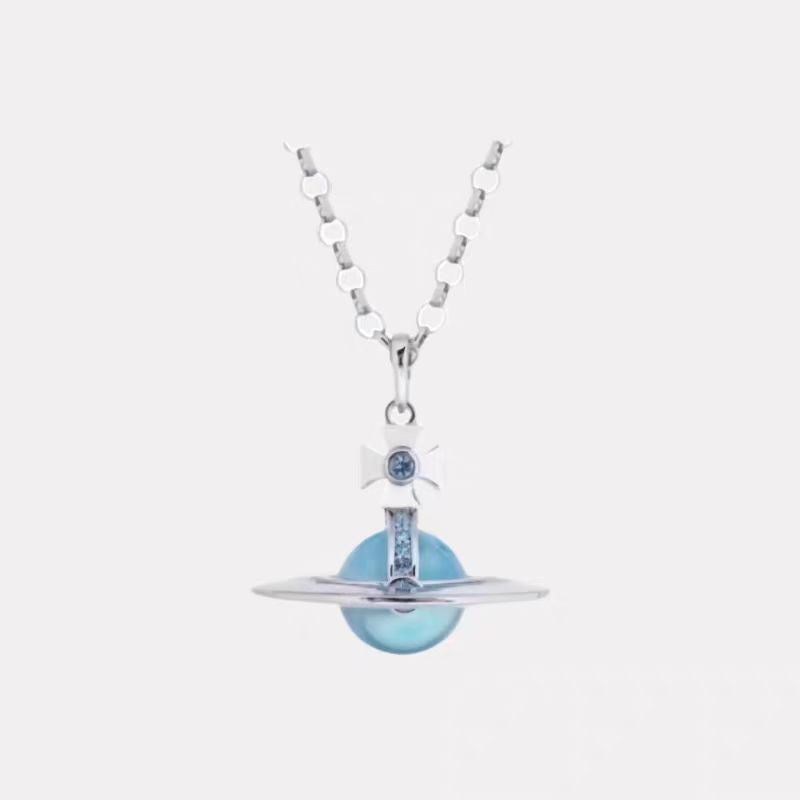 Glacier Blue Planet Pendant Necklace - view 5